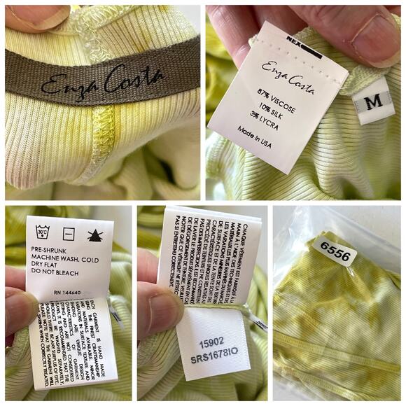 Enza Costa REVOLVE Tie Dye Tank Dress Bodycon Silhouette NEW Size M Yellow White - Picture 9 of 9